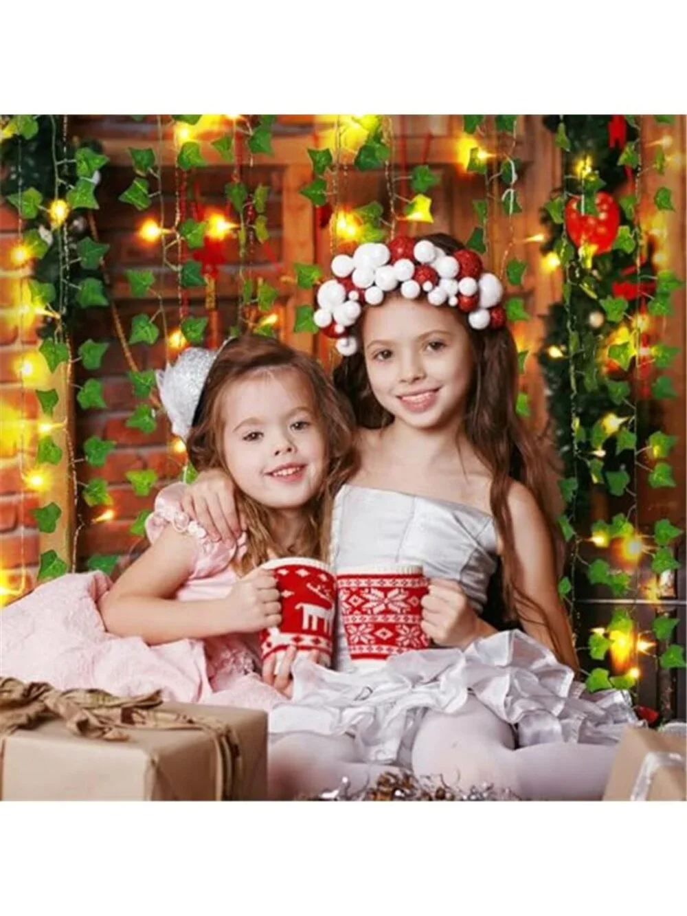 Artificial Ivy Vines 12 Pack 84FT Garland 80 LED String Lights Bedroom Decor
